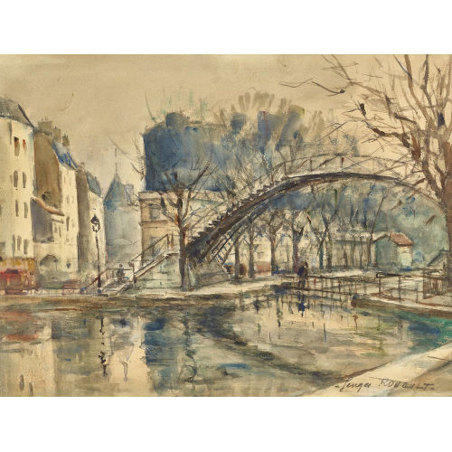 GEORGES-DOMINIQUE ROUAULT : Canal St-Martin avec passerelle (DOBIASCHOFSKY AUKTIONEN AG)