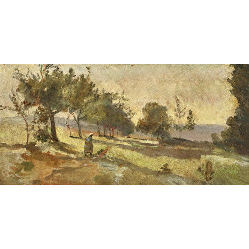 KARL PIERRE DAUBIGNY : Sonniger Weg mit B�uerin (DOBIASCHOFSKY AUKTIONEN AG)