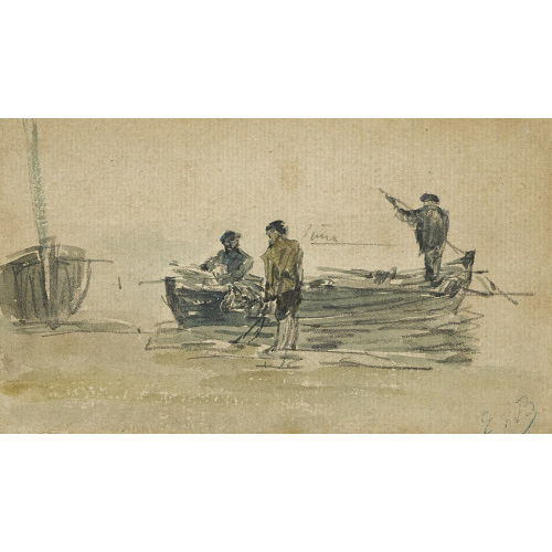 EUGNE-LOUIS BOUDIN : Pcheurs au bord de la mer (DOBIASCHOFSKY AUKTIONEN AG)