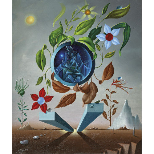 GEORGES SPIRO : Surreale Landschaft mit Blumen (DOBIASCHOFSKY AUKTIONEN AG)