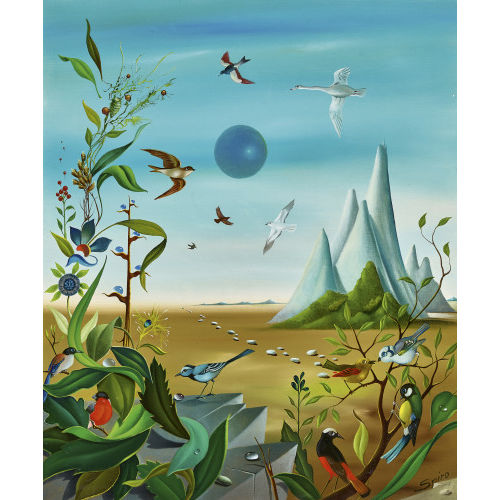 GEORGES SPIRO : Surreale Landschaft mit V�geln (DOBIASCHOFSKY AUKTIONEN AG)