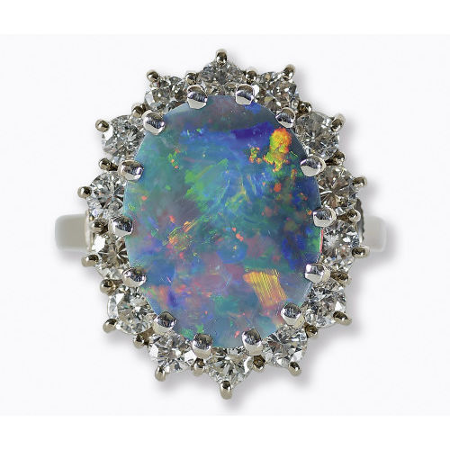 OPAL-DIAMANT-RING : (DOBIASCHOFSKY AUKTIONEN AG)