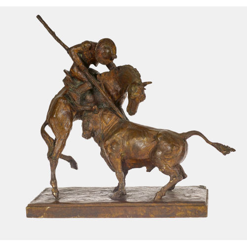 ARNOLD HUGGLER : Picador mit Stier (DOBIASCHOFSKY AUKTIONEN AG)