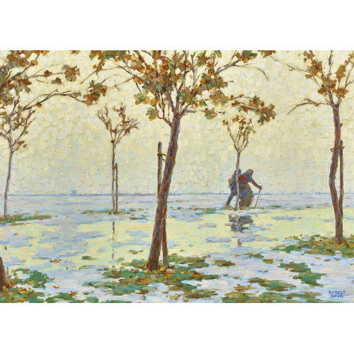 ARNOLD BAUR : Landschaft mit Bauernpaar (DOBIASCHOFSKY AUKTIONEN AG)