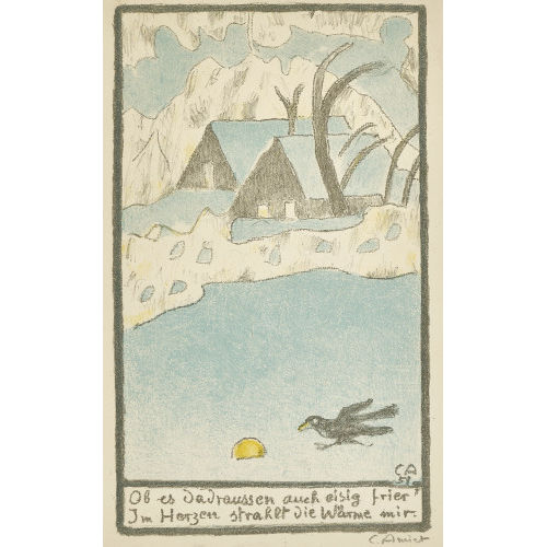 CUNO AMIET : 'Winterlandschaft mit Kr�he' (DOBIASCHOFSKY AUKTIONEN AG)
