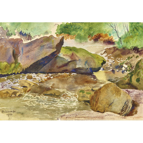 PLINIO COLOMBI : Felsige Bachlandschaft (DOBIASCHOFSKY AUKTIONEN AG)