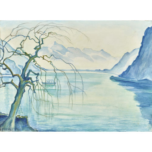 CLARA PORGES : Lago di Lugano vom Parco Ciani aus (DOBIASCHOFSKY AUKTIONEN AG)