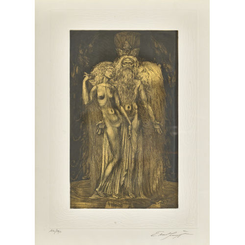 ERNST FUCHS : 'Eva tritt aus der Seite des Adam' (DOBIASCHOFSKY AUKTIONEN AG)