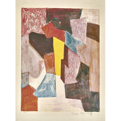 SERGE POLIAKOFF : 'Komposition in Rot, Karminrot und Gelb' (DOBIASCHOFSKY AUKTIONEN AG)