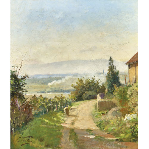 �DOUARD CASTRES : 'Route de la chapelle d'�trembi�res' (DOBIASCHOFSKY AUKTIONEN AG)