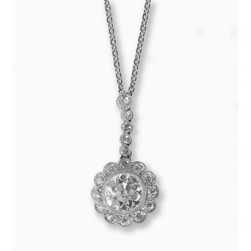 DIAMANT-ANH�NGER MIT KETTE : (DOBIASCHOFSKY AUKTIONEN AG)