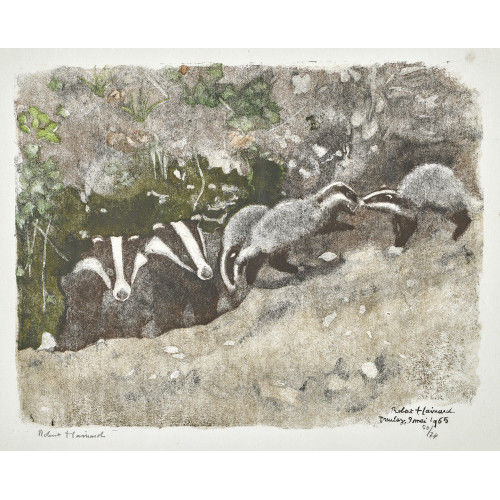 ROBERT HAINARD : 'Famille de blaireaux au terrier' (DOBIASCHOFSKY AUKTIONEN AG)