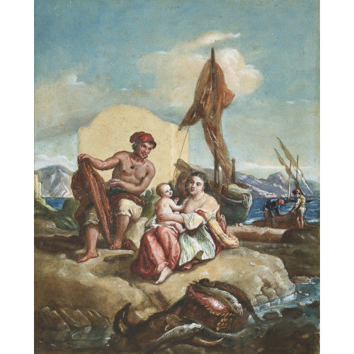 19. JH. ITALIEN : Fischersfamilie (DOBIASCHOFSKY AUKTIONEN AG)