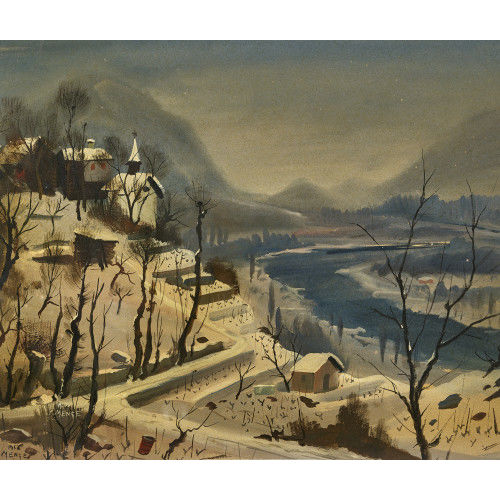 CHARLES MENGE : Paysage d'hiver (DOBIASCHOFSKY AUKTIONEN AG)