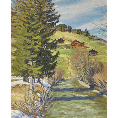WALDEMAR THEOPHIL FINK : 'Vorfr�hling bei Gstaad' (DOBIASCHOFSKY AUKTIONEN AG)