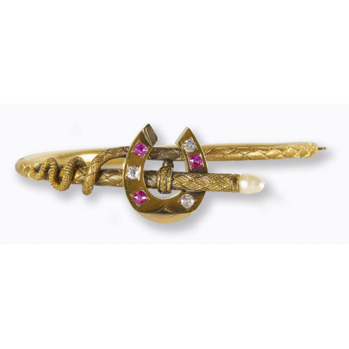 PERLEN-RUBIN-DIAMANT-ARMREIF : (DOBIASCHOFSKY AUKTIONEN AG)