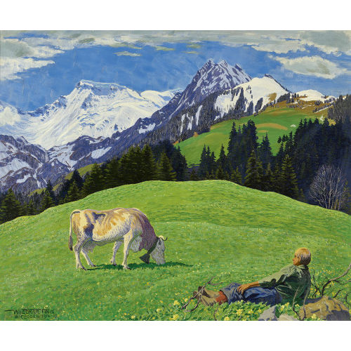 WALDEMAR THEOPHIL FINK : 'Fr�hlingsbild in den Bergen' (DOBIASCHOFSKY AUKTIONEN AG)