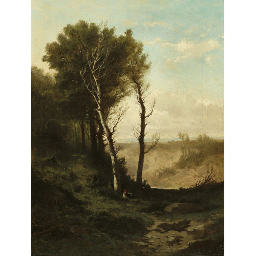 EDOARDO PEROTTI : Landschaft mit rastendem Bauer (DOBIASCHOFSKY AUKTIONEN AG)