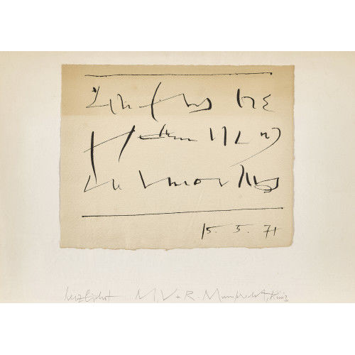 RUDOLF MUMPRECHT : Schriftzeichen (DOBIASCHOFSKY AUKTIONEN AG)