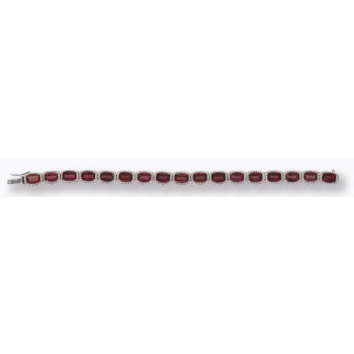 GRANAT-DIAMANT-BRACELET : (DOBIASCHOFSKY AUKTIONEN AG)
