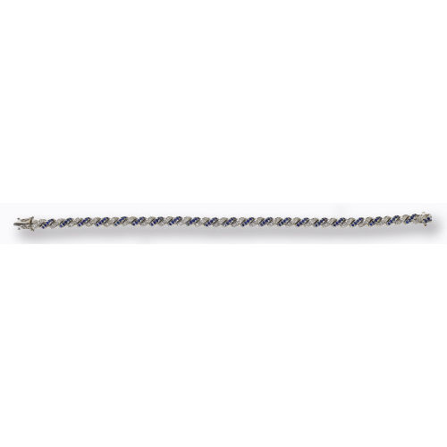 SAPHIR-DIAMANT-BRACELET : (DOBIASCHOFSKY AUKTIONEN AG)