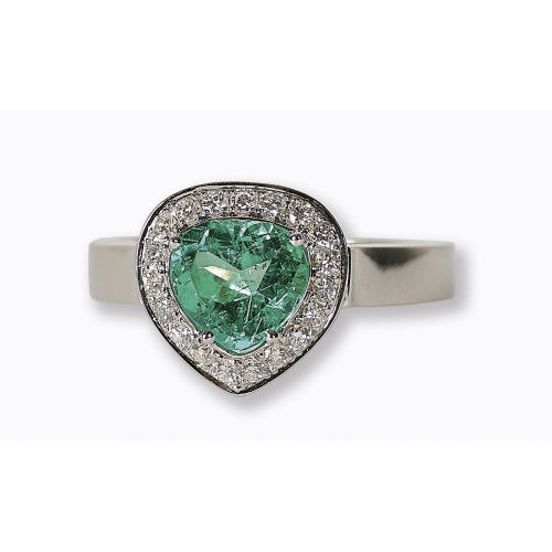 SMARAGD-DIAMANT-RING : (DOBIASCHOFSKY AUKTIONEN AG)