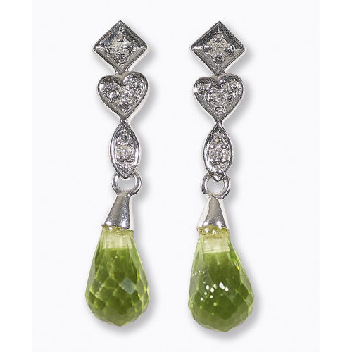 PERIDOT-DIAMANT-OHRH�NGER : (DOBIASCHOFSKY AUKTIONEN AG)