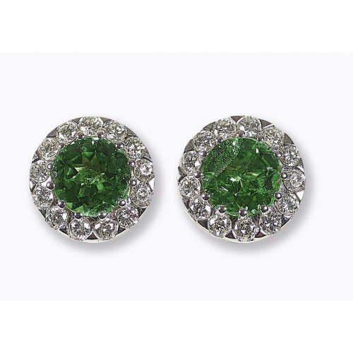 TSAVORIT-DIAMANT-OHRSTECKER : (DOBIASCHOFSKY AUKTIONEN AG)