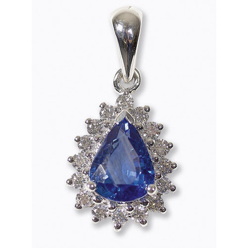 SAPHIR-DIAMANT-ANH�NGER : (DOBIASCHOFSKY AUKTIONEN AG)