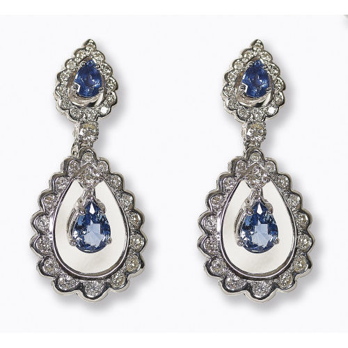 SAPHIR-DIAMANT-OHRH�NGER : (DOBIASCHOFSKY AUKTIONEN AG)