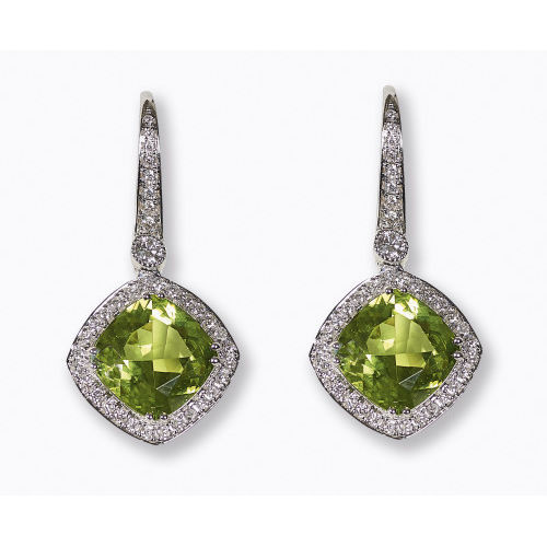 PERIDOT-DIAMANT-OHRSTECKER : (DOBIASCHOFSKY AUKTIONEN AG)