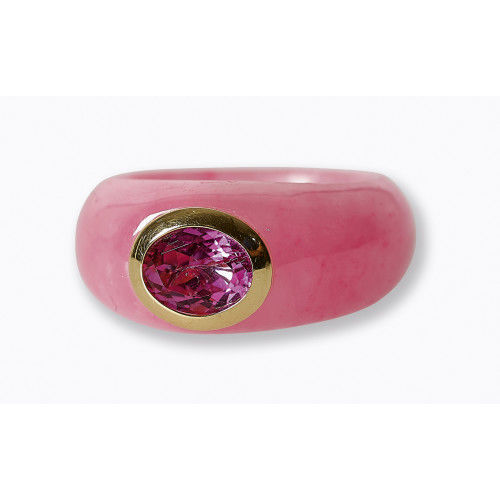 TURMALIN-JADE-RING : (DOBIASCHOFSKY AUKTIONEN AG)