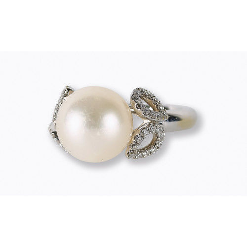PERLEN-BRILLANT-RING : Schoeffel (DOBIASCHOFSKY AUKTIONEN AG)