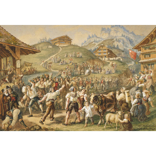 ADOLF METHFESSEL : 'Steinstosserfest am Rigi Cant. Schwyz' (DOBIASCHOFSKY AUKTIONEN AG)