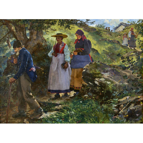 ERNST BREITENSTEIN : Sommerlicher Kirchgang im Berner Oberland (DOBIASCHOFSKY AUKTIONEN AG)