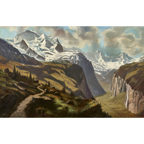 MATTH�US SCHILD-BICHSEL : Das Lauterbrunnental mit Wengernalp, Jungfrau und Breithorn (DOBIASCHOFSKY AUKTIONEN AG)