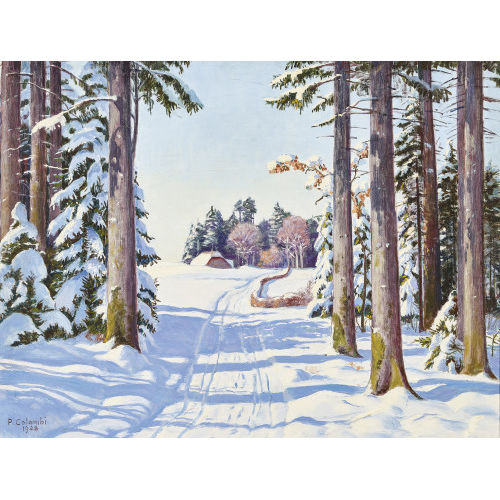 PLINIO COLOMBI : Sonniger Winterweg (DOBIASCHOFSKY AUKTIONEN AG)