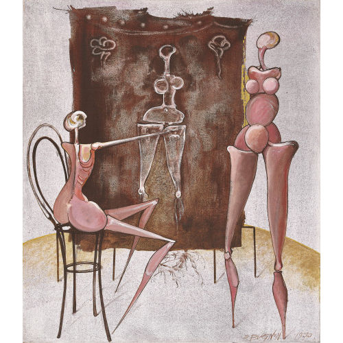 ROLAND BUGNON : 'Le peintre et son mod�le' (DOBIASCHOFSKY AUKTIONEN AG)