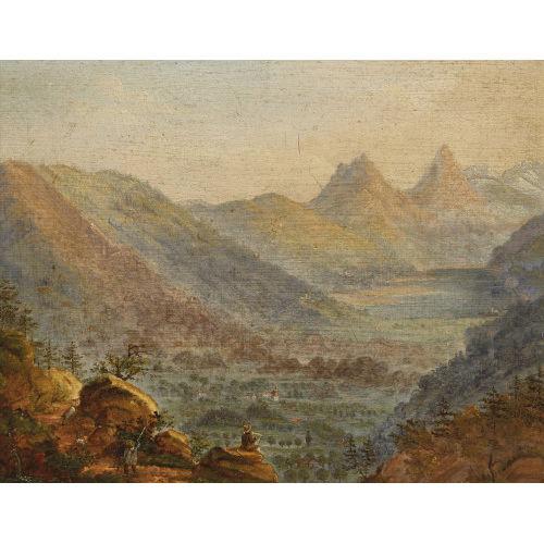 19. JH. SCHWEIZ : 'B�rgisberg von Goldau mit Lauerzersee' (DOBIASCHOFSKY AUKTIONEN AG)