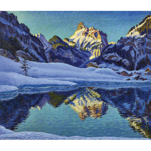 WALDEMAR THEOPHIL FINK : 'Wintermorgen bei Kandersteg' (DOBIASCHOFSKY AUKTIONEN AG)