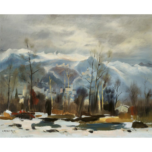 CHARLES MENGE : Sion en hiver (DOBIASCHOFSKY AUKTIONEN AG)