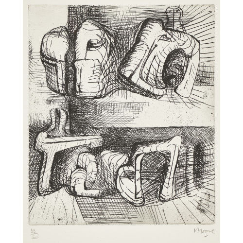 HENRY MOORE : 'Two reclining figures' (DOBIASCHOFSKY AUKTIONEN AG)