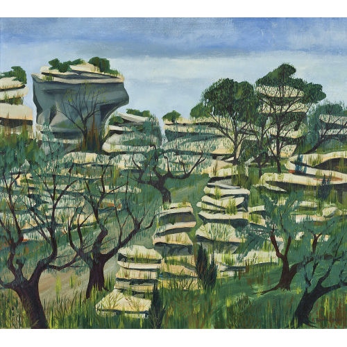 KONRAD HOFER : Felsige Landschaft (DOBIASCHOFSKY AUKTIONEN AG)