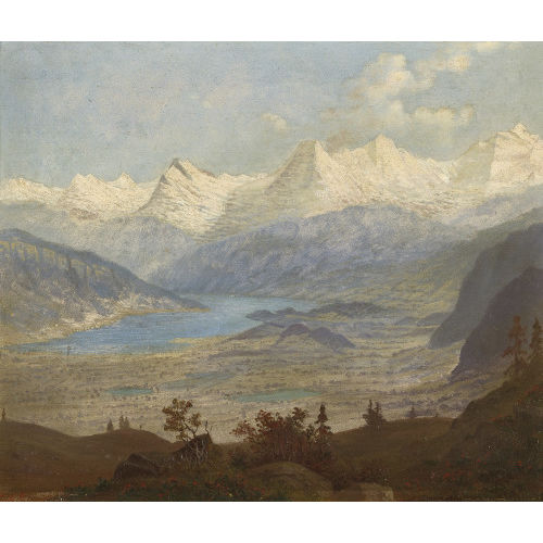 JAKOB LORENZ R�DIS�HLI : Thunersee mit Berner Alpenkette (DOBIASCHOFSKY AUKTIONEN AG)