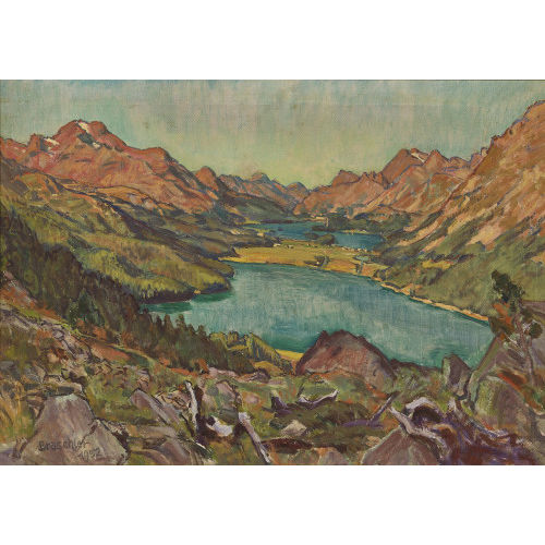 OTTO RUDOLF BRASCHLER : 'Blick auf Silvaplaner und Silsersee' (DOBIASCHOFSKY AUKTIONEN AG)