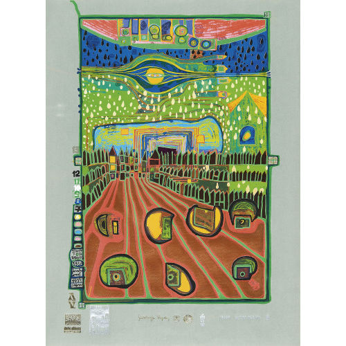 FRIEDENSREICH HUNDERTWASSER : 'Strasse der berlebenden' (DOBIASCHOFSKY AUKTIONEN AG)