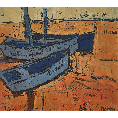 WALTER MAFLI : Boote am Strand (DOBIASCHOFSKY AUKTIONEN AG)