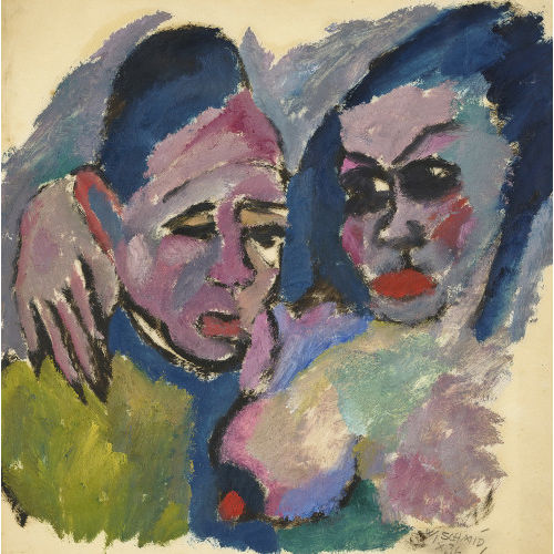 WILHELM SCHMID : Pierrot mit Dirne (DOBIASCHOFSKY AUKTIONEN AG)