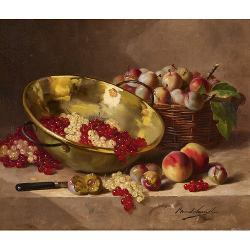 ALFRED ARTHUR BRUNEL DE NEUVILLE : Nature morte aux fruits (DOBIASCHOFSKY AUKTIONEN AG)
