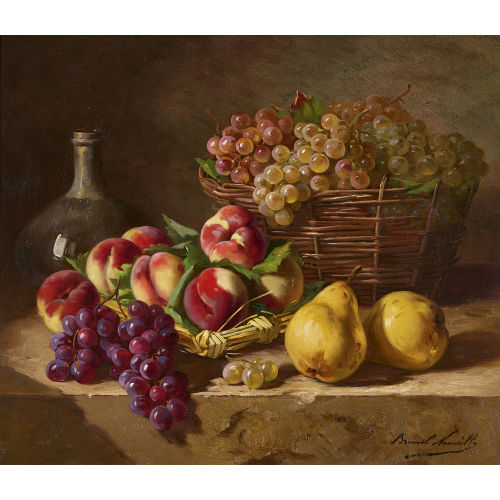 ALFRED ARTHUR BRUNEL DE NEUVILLE : Nature morte aux fruits (DOBIASCHOFSKY AUKTIONEN AG)